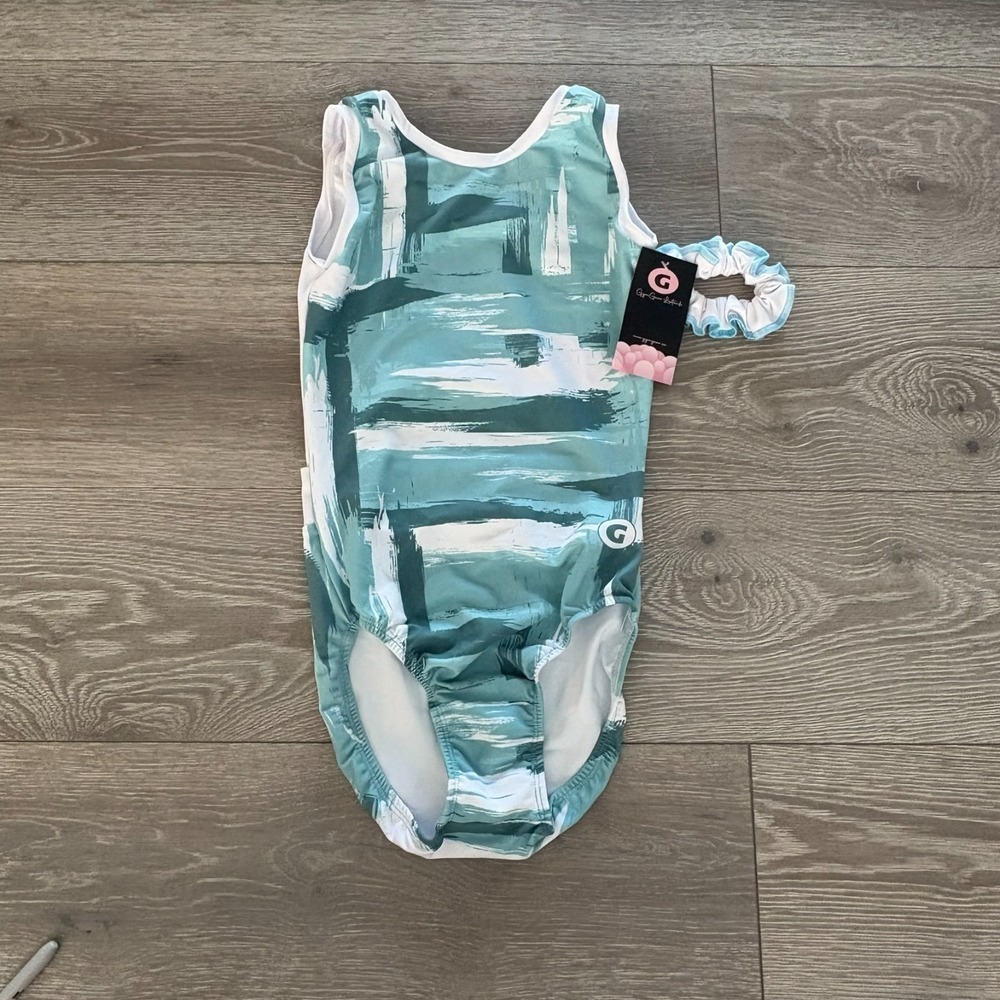 NWT Gym Gear Kid Multicolor Abstract Print Gymnastics/Dance Leotard Size Small